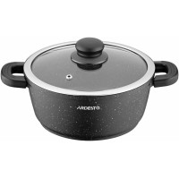 Каструля зі скляною кришкою ARDESTO Gemini Anzio, 2.5л, алюміній, чорний