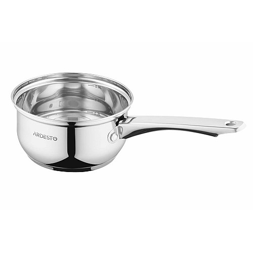 Ковш со стеклянной крышкой ARDESTO Gemini Gourmet Spoleto, 1л, нержавеющая сталь