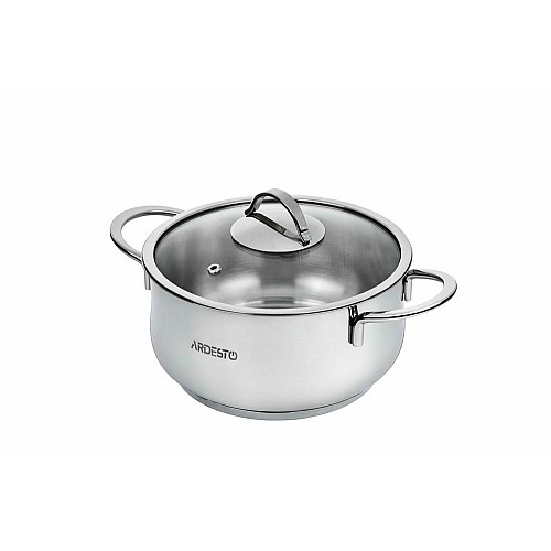 Каструля зі скляною кришкою ARDESTO Black Mars,  2.3л, нержавіюча сталь