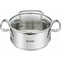 Кастрюля Tefal DUETTO+, 1.5л, с крышкой, нержавеющая сталь, стекло