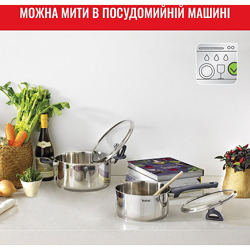 Набір посуду Tefal Daily Cook, 8предметів, нержавіюча сталь, бакеліт, скло