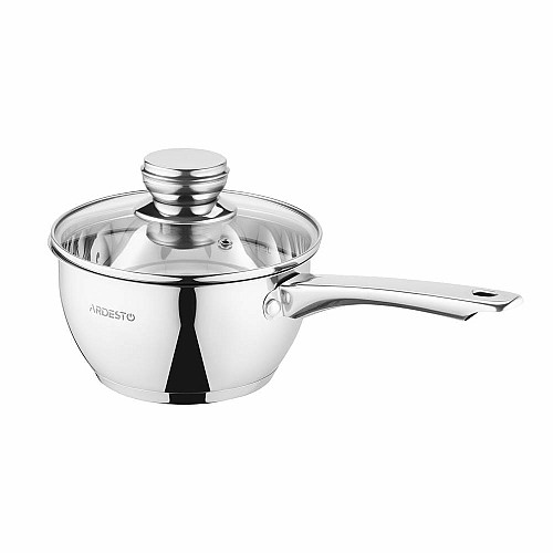 Ковш со стеклянной крышкой ARDESTO Gemini Lucca, 1.6л, нержавеющая сталь