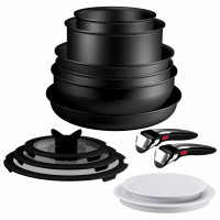 Набір посуду Tefal Ingenio Excellence+, 13 предметів, алюміній, нержавіюча сталь, бакеліт, чорний