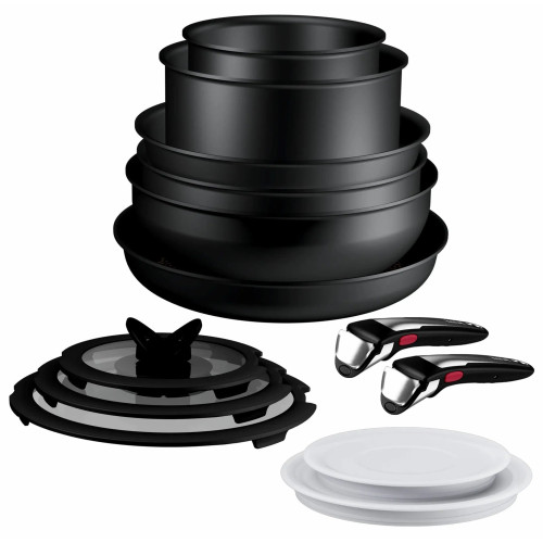 Набір посуду Tefal Ingenio Excellence+, 13 предметів, алюміній, нержавіюча сталь, бакеліт, чорний
