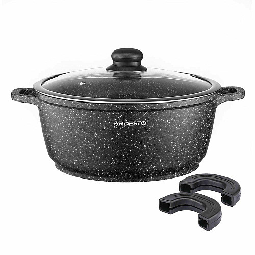 Кастрюля со стеклянной крышкой ARDESTO Gemini Anzio, 3.1л, алюминий, черный