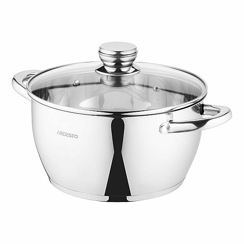 Каструля зі скляною кришкою ARDESTO Gemini Lucca, 5.5л, нержавіюча сталь