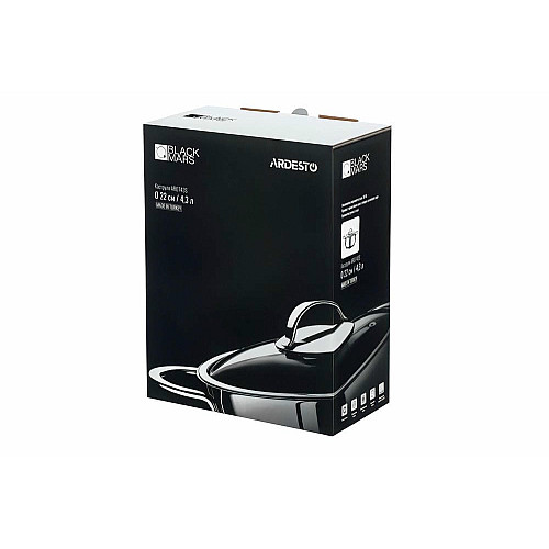 Каструля зі скляною кришкою ARDESTO Black Mars, 4.3л, нержавіюча сталь