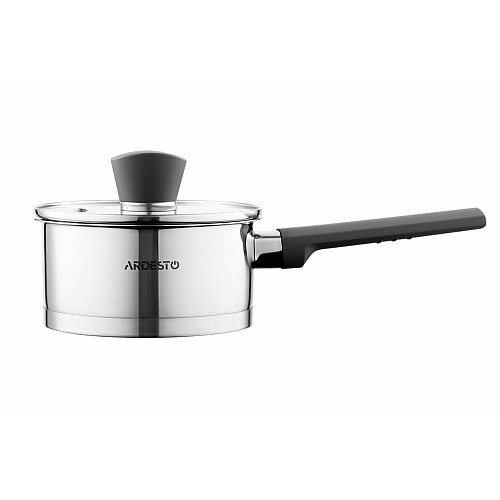 Ковш со стеклянной крышкой ARDESTO Gemini Trento, 0.9л, нержавеющая сталь, бакелит