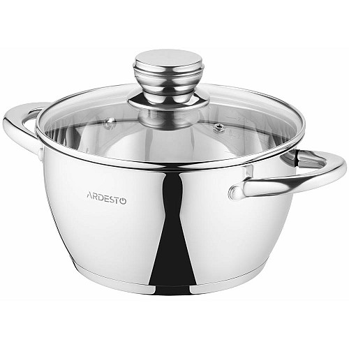 Кастрюля со стеклянной крышкой ARDESTO Gemini Lucca, 3.2л, нержавеющая сталь