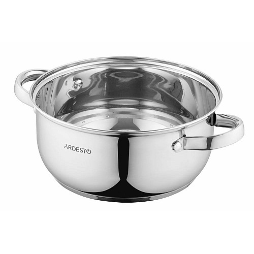 Кастрюля со стеклянной крышкой ARDESTO Gemini Gourmet Aosta, 2.7л, нержавеющая сталь