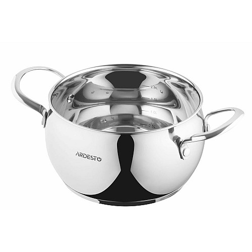 Кастрюля со стеклянной крышкой ARDESTO Gemini Liguria, 3л, нержавеющая сталь