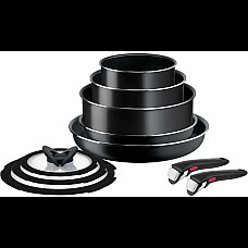 Набір посуду Tefal Ingenio Easy Cook & Clean, 10предметів, алюміній, нержавіюча сталь, бакеліт, чорний