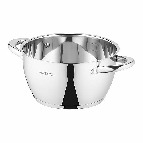 Кастрюля со стеклянной крышкой ARDESTO Gemini Lucca, 3.2л, нержавеющая сталь