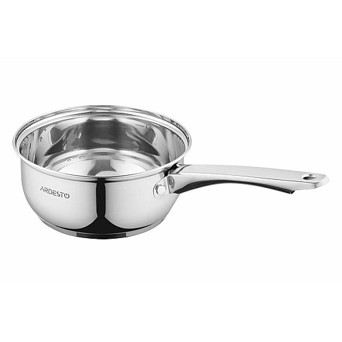 Ковш со стеклянной крышкой ARDESTO Gemini Gourmet Aosta, 1.2л, нержавеющая сталь