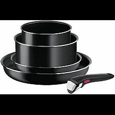 Набор посуды Tefal Ingenio Easy Cook & Clean, 5 предметов, алюминий, нержавеющая сталь, бакелит, черный