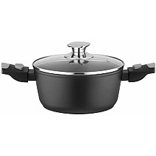 Каструля зі скляною кришкою ARDESTO Gemini Bari, 2.5л, алюміній, чорний