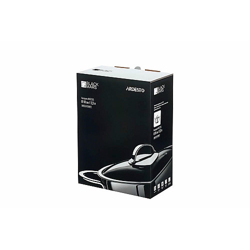 Каструля зі скляною кришкою ARDESTO Black Mars,  2.3л, нержавіюча сталь