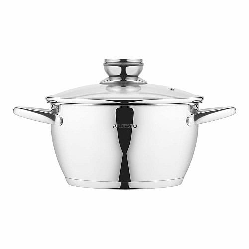 Кастрюля со стеклянной крышкой ARDESTO Gemini Lucca, 3.2л, нержавеющая сталь