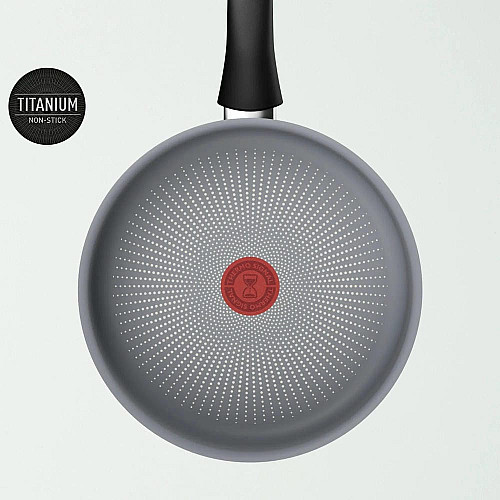 Сотейник Tefal Halo, 24см, с крышкой, алюминий, бакелит, стекло, серый