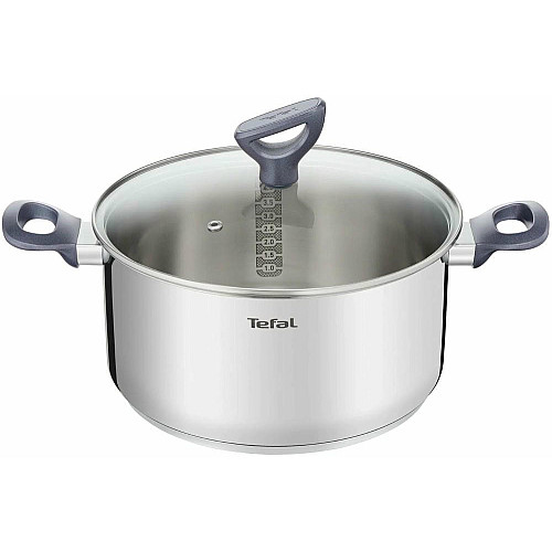 Каструля Tefal Daily Cook з кришкою, 24см, нержавіюча сталь, алюміній, бакеліт