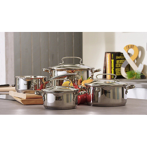 Каструля Tefal DUETTO+, 5л, з кришкою, нержавіюча сталь, скло
