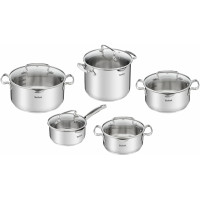 Набір посуду Tefal Duetto Plus, 10предметів, нержавіюча сталь, скло