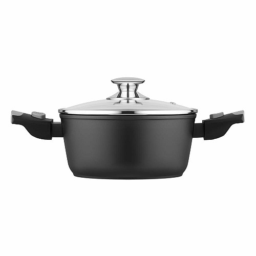 Кастрюля со стеклянной крышкой ARDESTO Gemini Bari, 2.5л, алюминий, черный