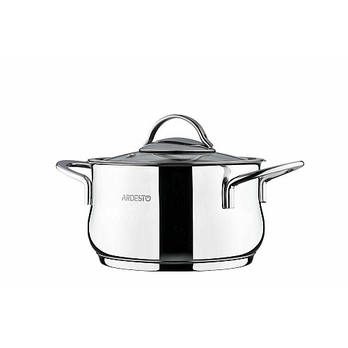 Кастрюля со стеклянной крышкой ARDESTO Black Mars, 1.8л, нержавеющая сталь