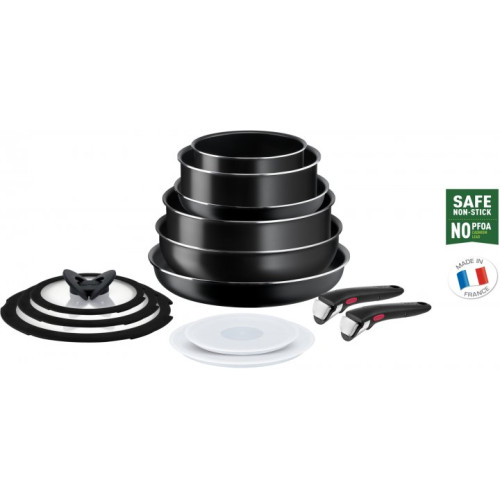 Набір посуду Tefal Ingenio Easy Cook & Clean, змінна ручка, 13предметів, алюміній, бакеліт, коричневий