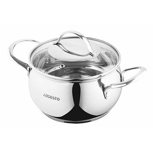 Кастрюля со стеклянной крышкой ARDESTO Gemini Liguria, 2.2л, нержавеющая сталь