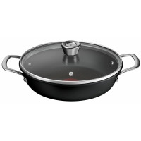 Сотейник Tefal Excellence+, з кришкою, 24см, алюміній, скло, бакеліт, чорний