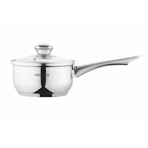 Ковш со стеклянной крышкой ARDESTO Gemini Gourmet Spoleto, 1л, нержавеющая сталь