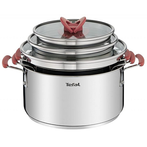 Набір посуду Tefal Opti Space, 6предметів, нержавіюча сталь, силікон, скло