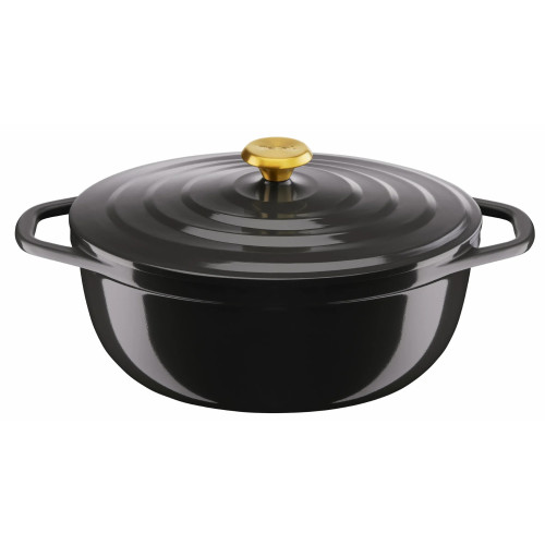 Каструля Tefal Air, з кришкою, 5.7л, алюміній, чорний