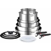 Набор посуды Tefal Ingenio Emotion, 13пр., нержавеющая сталь, стекло, пластик, бакелит, серебристый