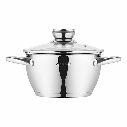 Кастрюля со стеклянной крышкой ARDESTO Gemini Lucca, 2.3л, нержавеющая сталь