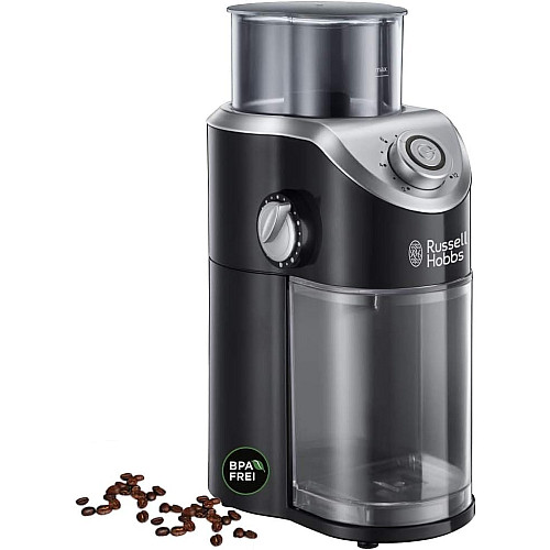 Кавомолка Russell Hobbs жорнова Classic, 140Вт, об'єм зерен-100г, регул.ступеню помолу, пластик, чорний