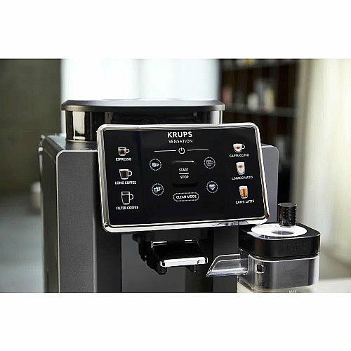 Кофемашина Krups Sensation Milk M90 1.7л, зерно, автомат.капучинатор, авторецептов - 6, черный