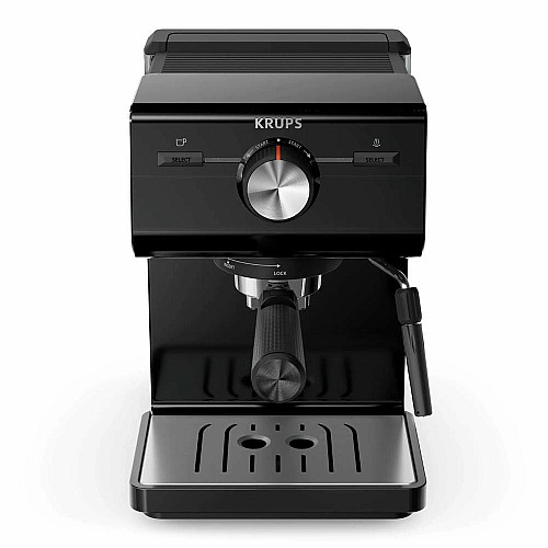 Кофеварка Krups рожковая Authentic C50 2л, молотая, ручной капучинатор, 15 бар, черный