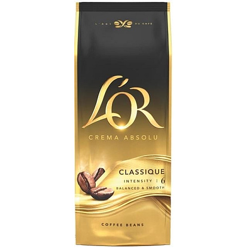 Кава L`OR зерна, 1000г, Crema Absolute Classic, купаж арабіка/робуста