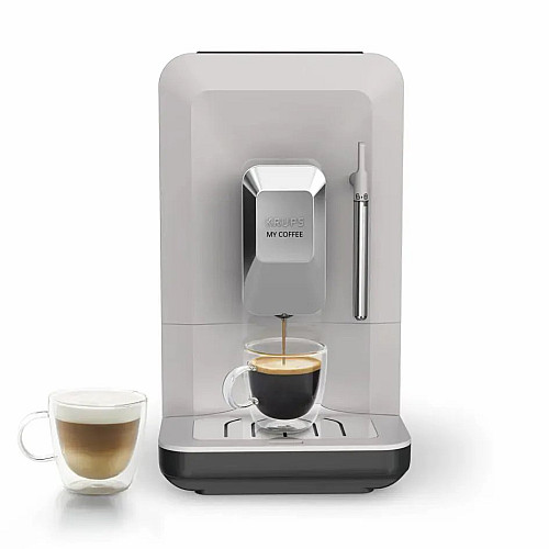 Кавомашина Krups My Coffee+ 1.5л, зерно, ОLED дисплей, авторецептів - 3, метал, сірий
