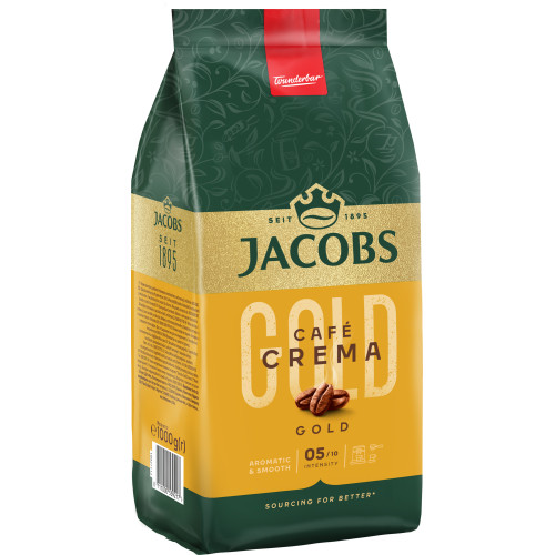 Кава Jacobs зерна, 1000г, Crema Gold, купаж арабіка/робуста