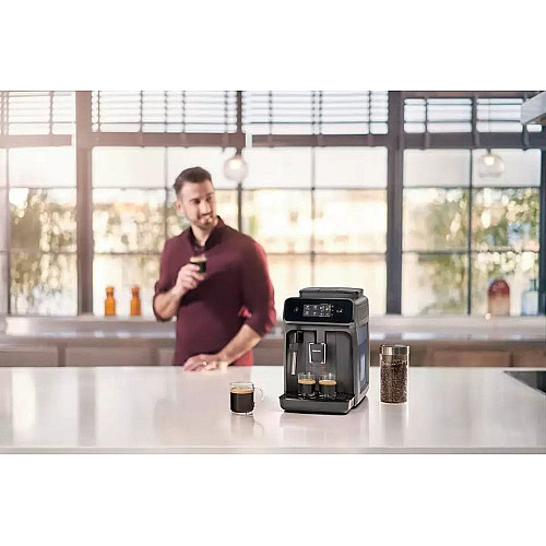 Кофемашина Philips Series 1200 1.8л, зерно, ручной капучинатор, авторецептов - 2, черный