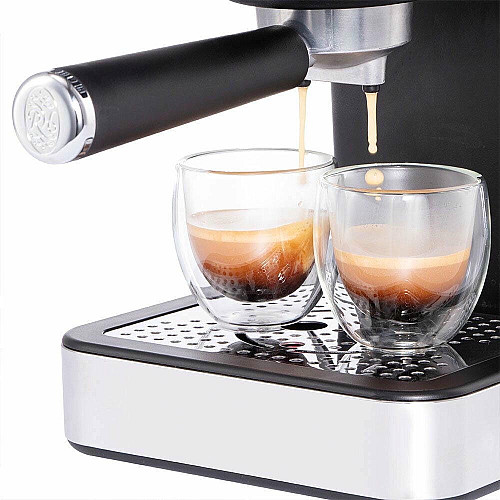 Кофеварка Russell Hobbs рожковая Distinctions 1.1л, молотая + чалды, черно-серебристый