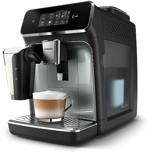 Кофемашина Philips Series 2300 LatteGo, 1.8л, зерно+молотая, автомат.капуч, дисплей, авторецептов -4, черный