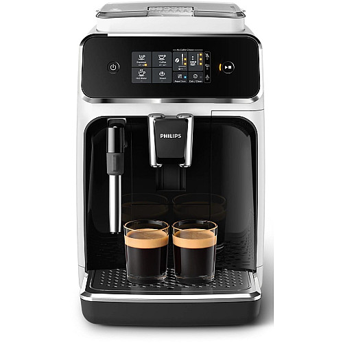 Кавомашина Philips Series 2300, 1.8л, зерно+мелена, дисплей, авторецептів -2, білий