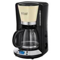 Кавоварка Russell Hobbs крапельна Colours Plus 1.25л, мелена, чорно-бежевий