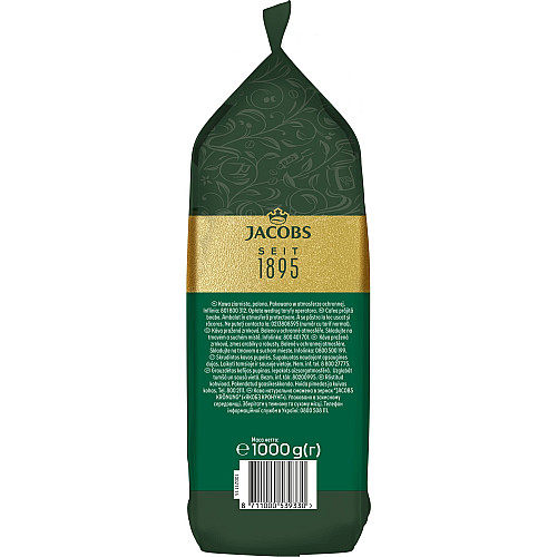 Кофе Jacobs зерна, 1000г, Kronung , купаж арабика/робуста