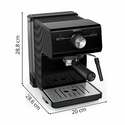 Кофеварка Krups рожковая Authentic C50 2л, молотая, ручной капучинатор, 15 бар, черный
