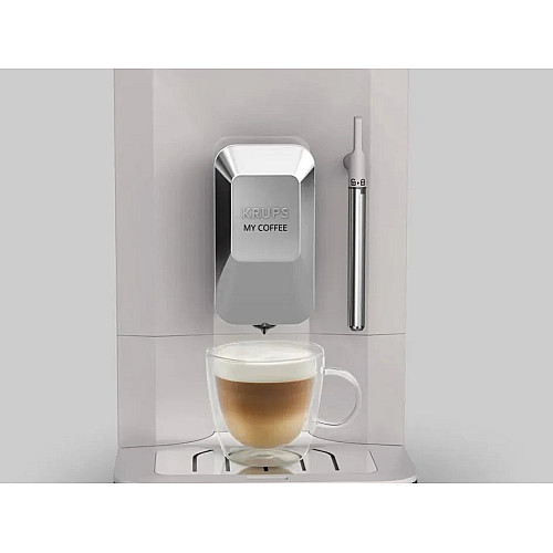 Кавомашина Krups My Coffee+ 1.5л, зерно, ОLED дисплей, авторецептів - 3, метал, сірий
